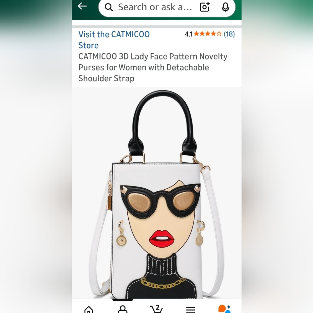 Ladyface Black & White Purse